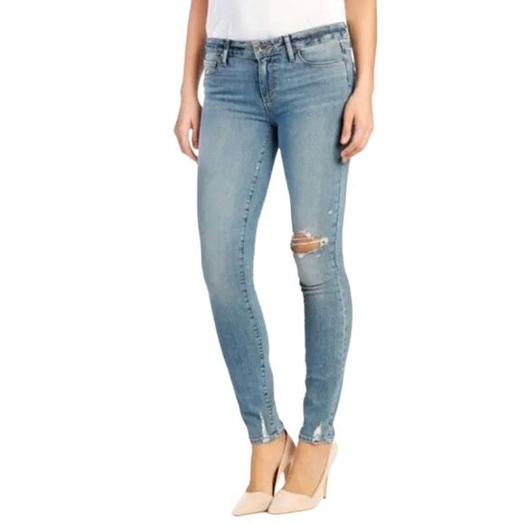 PAIGE VERDUGO ULTRA SKINNY JEAN - LIGHT
BLUE Size 27 - Picture 1 of 13